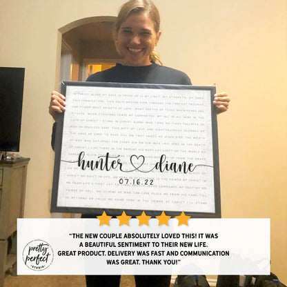 Customer product review for personalized song lyric sign by Pretty Perfect Studio
