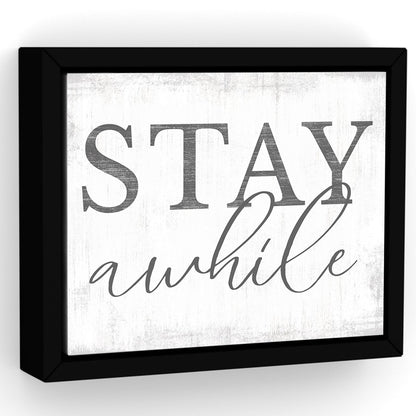 Stay Awhile Large Canvas Sign - Pretty Perfect Studio