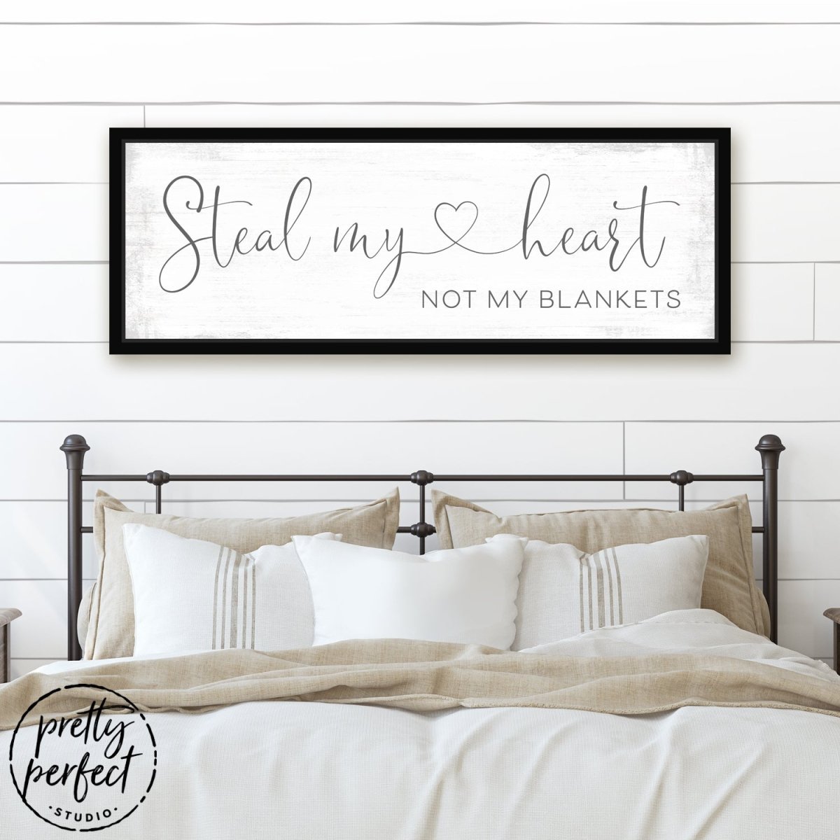 Steal My Heart Not My Blankets Sign in Bedroom - Pretty Perfect Studio