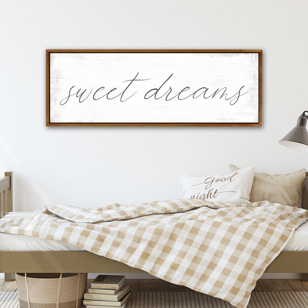 Sweet Dreams Sign Above the Bed in Master Bedroom - Pretty Perfect Studio