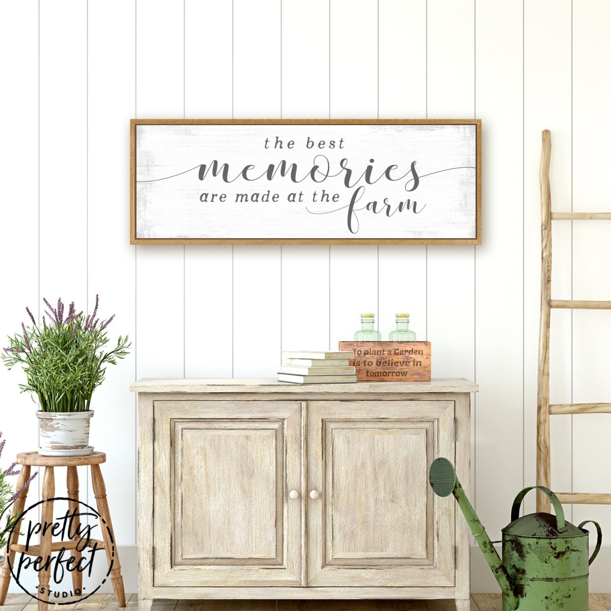 The Best Memories Are Made at the Farm Sign in Kitchen Above Table - Pretty Perfect Studio