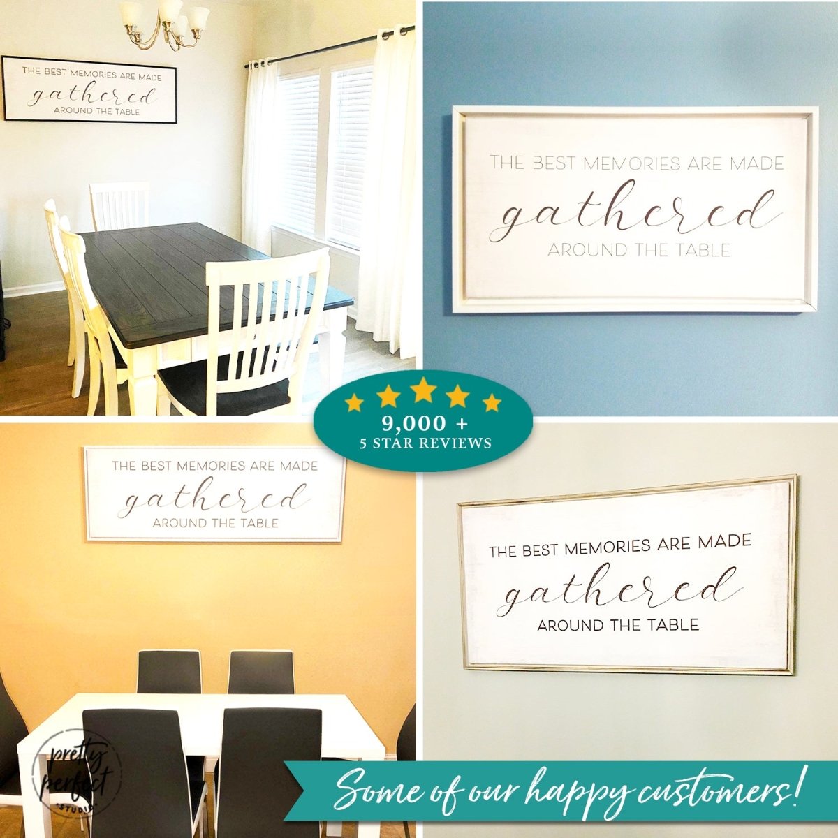 Customer product review for the best memories are made gathered around the table wall art by Pretty Perfect Studio