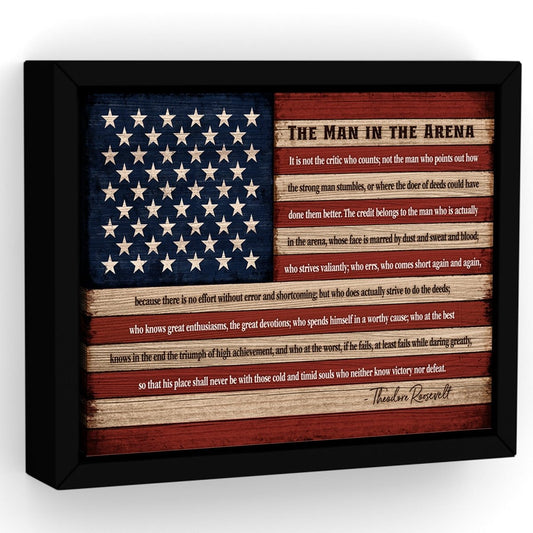 The Man In The Arena Flag Sign - Pretty Perfect Studio