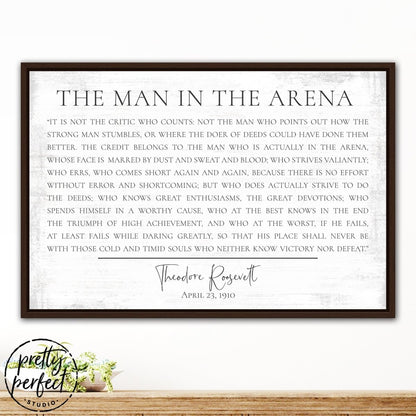 The Man In The Arena Sign in Entryway - Pretty Perfect Studio