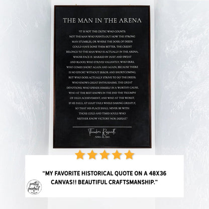 Customer product review for man in the arena sign by Pretty Perfect Studio