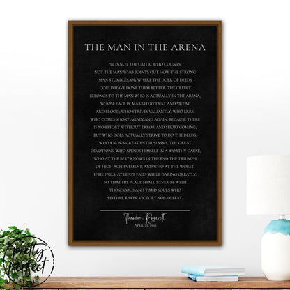 The Man In The Arena Wall Art Above Table - Pretty Perfect Studio  