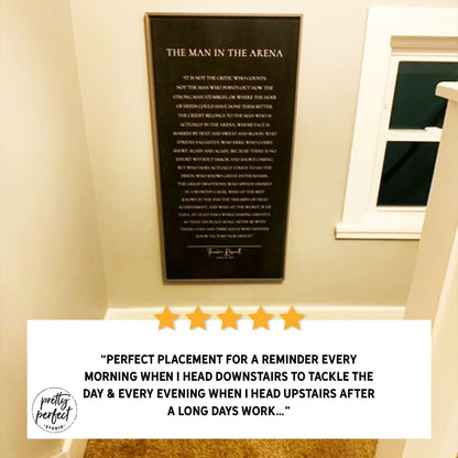 Customer product review for man in the arena sign by Pretty Perfect Studio