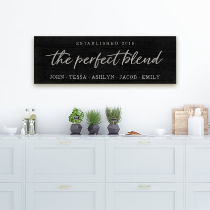 The Perfect Blend Personalized Family Name Sign Above Shelf - Pretty Perfect Studio
