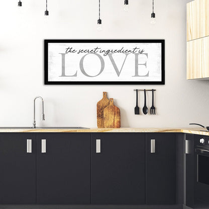 The Secret Ingredient Is Love Wall Art Above Kitchen Sink - Pretty Perfect Studio