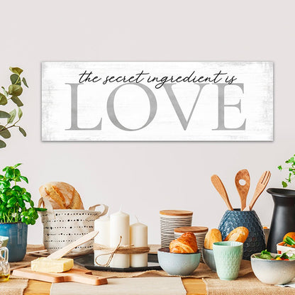 The Secret Ingredient Is Love Wall Art Above Dining Table - Pretty Perfect Studio