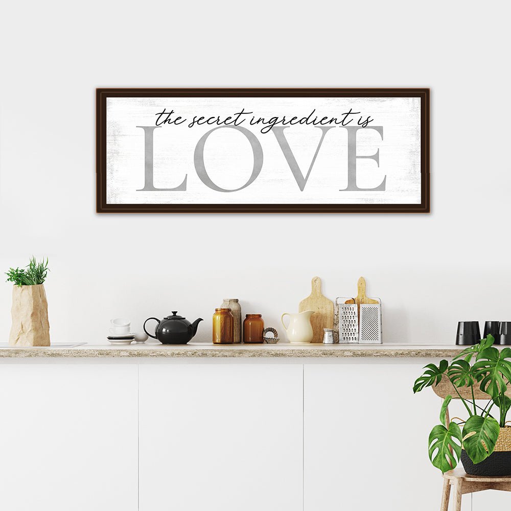 The Secret Ingredient Is Love Wall Art Above Shelf - Pretty Perfect Studio