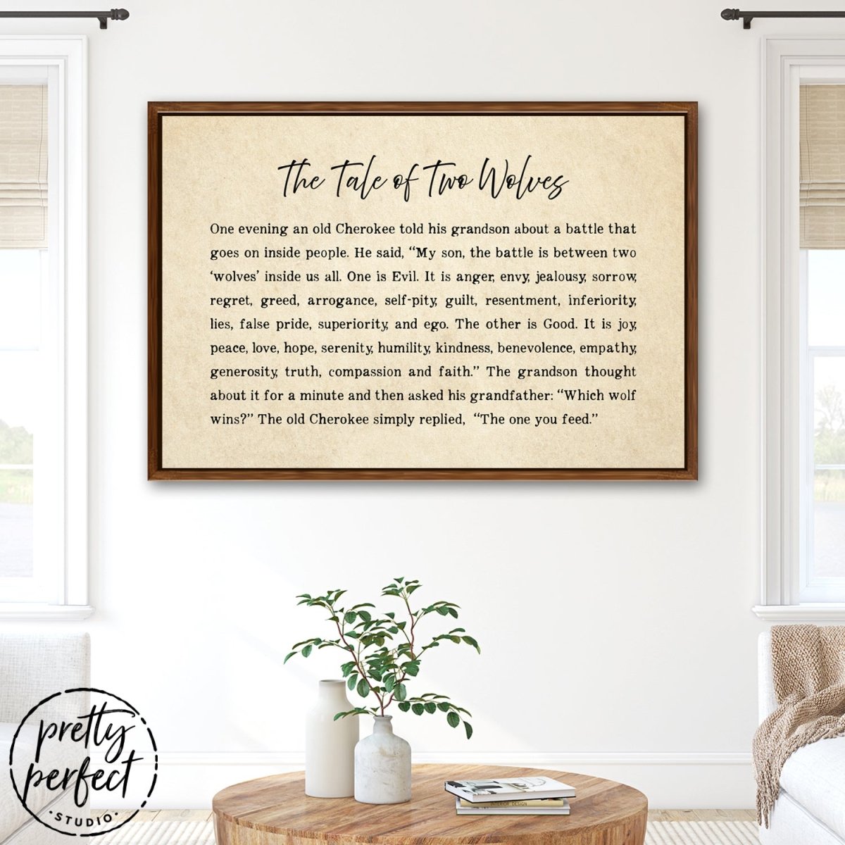 The Tale Of Two Wolves Sign, The One You Feed, Tale Of Two Wolves Print