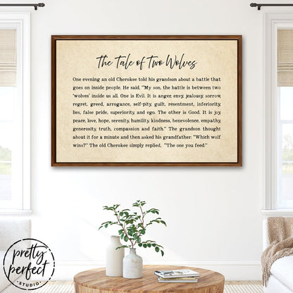 The Tale Of Two Wolves Sign, The One You Feed, Tale Of Two Wolves Print