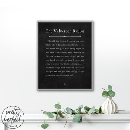 The Velveteen Rabbit Quote Sign - Pretty Perfect Studio