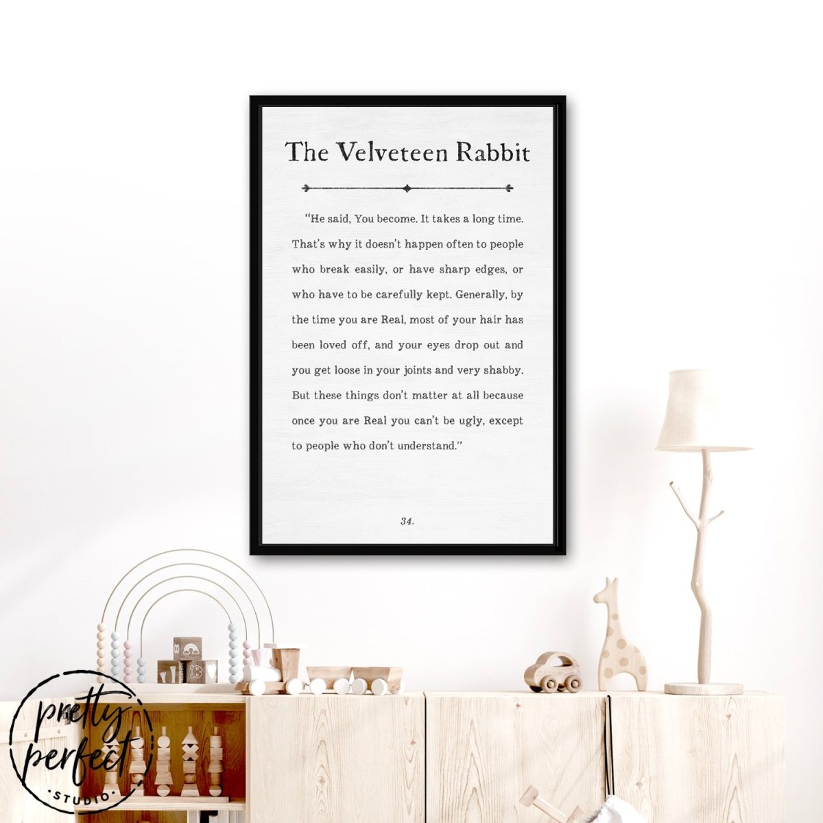 The Velveteen Rabbit Quote Sign - Pretty Perfect Studio