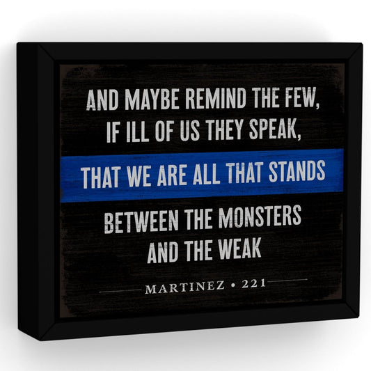 Thin Blue Line Police Officer Canvas Sign - Pretty Perfect Studio