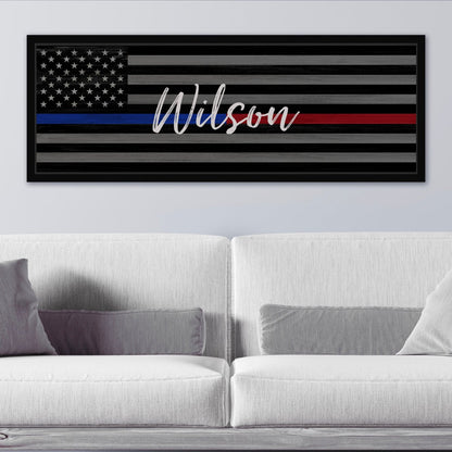 Thin Blue Line Police Officer Canvas Wall Art - Pretty Perfect Studio