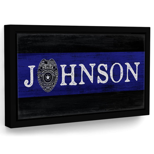 Thin Blue Line Sign Police Officer Gift - Pretty Perfect Studio