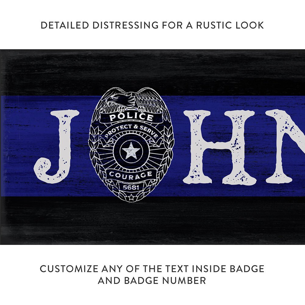 Thin Blue Line Sign Police Officer Gift - Pretty Perfect Studio