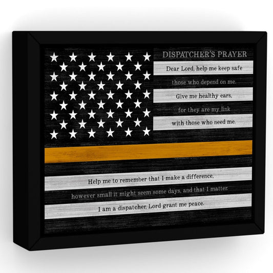 Thin Gold Line Flag Sign With Dispatcher's Prayer - Pretty Perfect Studio