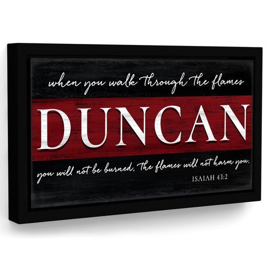 Thin Red Line Firefighter Prayer Name Sign - Pretty Perfect Studio