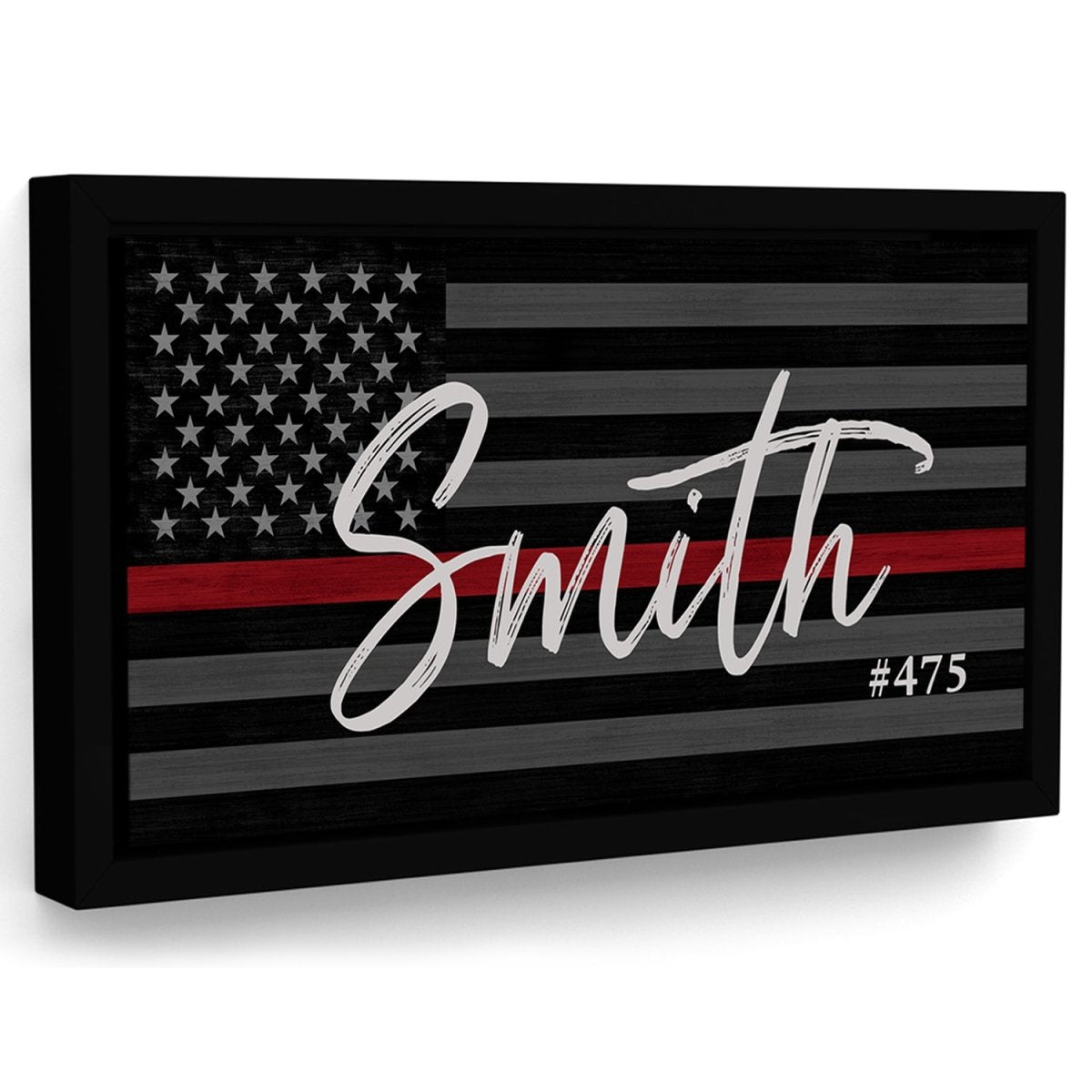 Thin Red Line Personalized Firefighter Name Sign - Pretty Perfect Studio