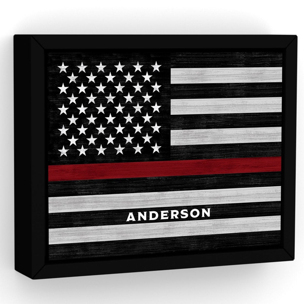 Thin Red Line Personalized Firefighter Sign - Pretty Perfect Studio
