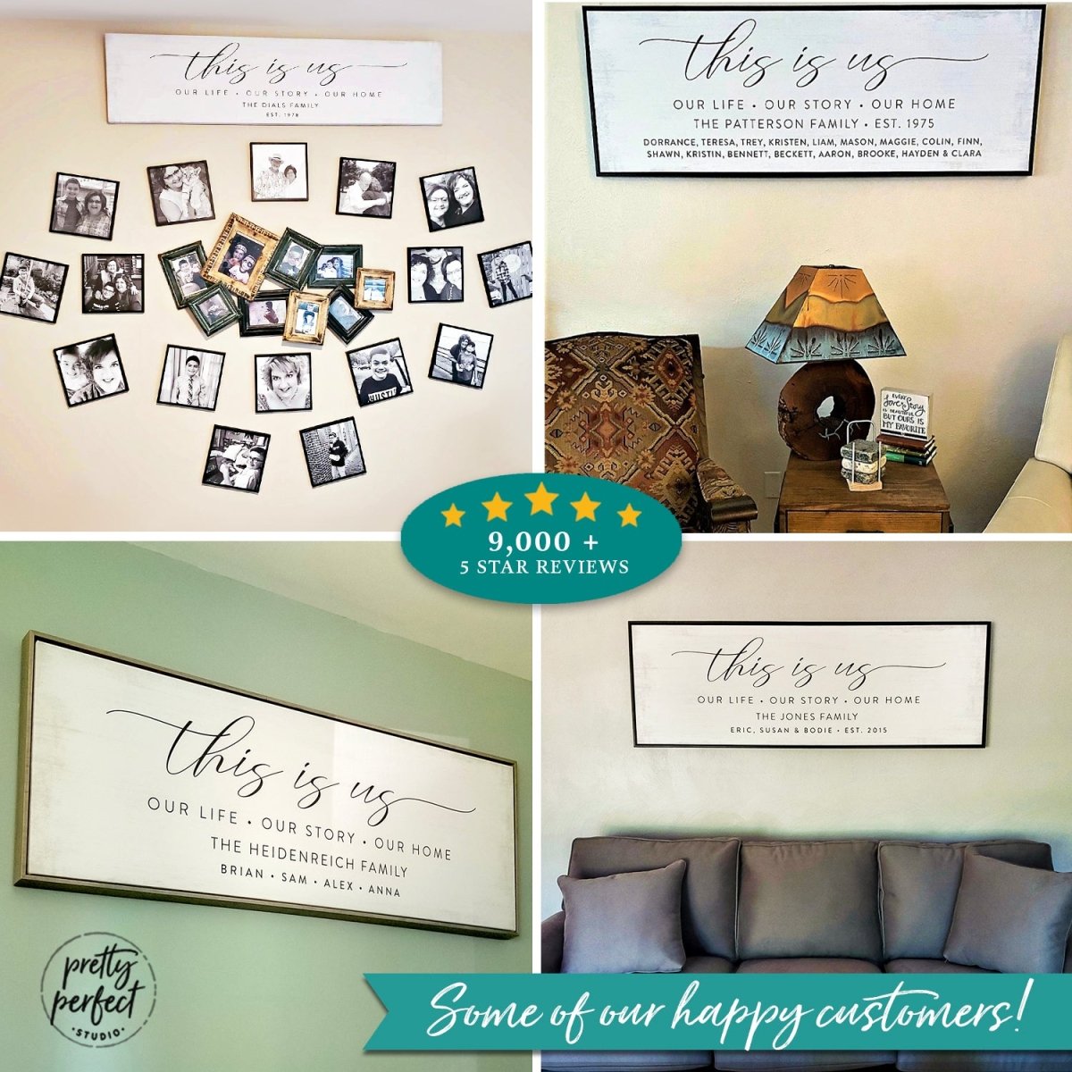Customer product review for custom this is us wall art by Pretty Perfect Studio