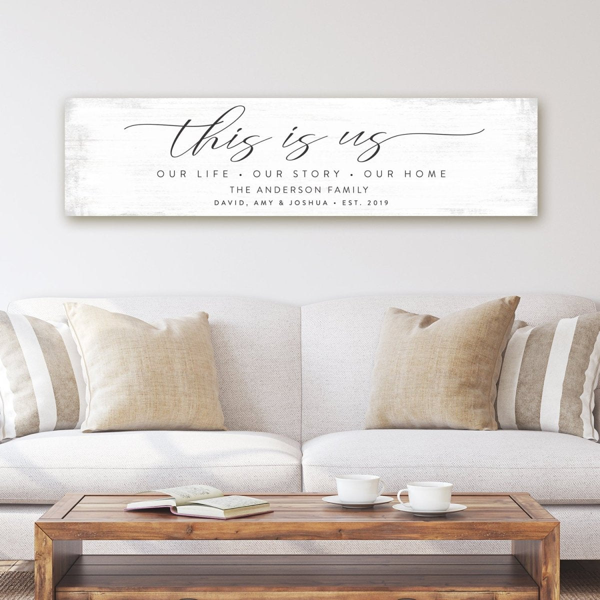 This Is Us Canvas Wall Art Above Couch - Pretty Perfect Studio
