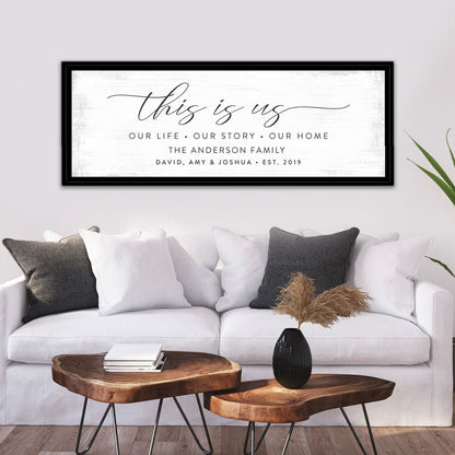 This Is Us Canvas Wall Art in Living Room - Pretty Perfect Studio