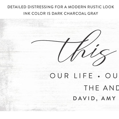 This Is Us Canvas Wall Art With Distressed Rustic Look - Pretty Perfect Studio