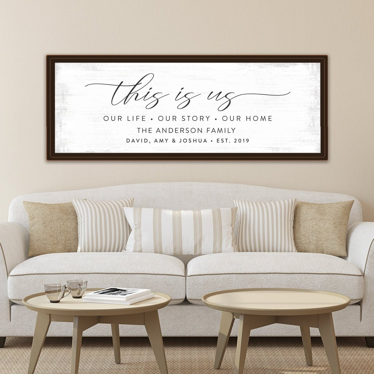 This Is Us Canvas Wall Art Above Couch - Pretty Perfect Studio
