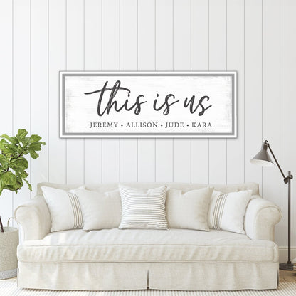 This Is Us Personalized Canvas Wall Art Above Couch - Pretty Perfect Studio