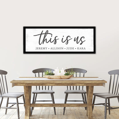 This Is Us Personalized Canvas Wall Art Above Kitchen Table - Pretty Perfect Studio