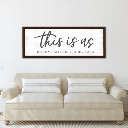 This Is Us Personalized Canvas Wall Art in Living Room - Pretty Perfect Studio