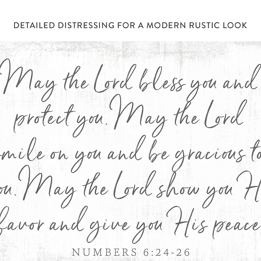 Threshold Blessing Numbers 6:24-26 Bible Verse Christian Family Sign – Pretty Perfect Studio