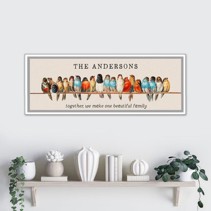 Together We Make One Beautiful Family Canvas Wall Art in Entryway Above Bench - Pretty Perfect Studio