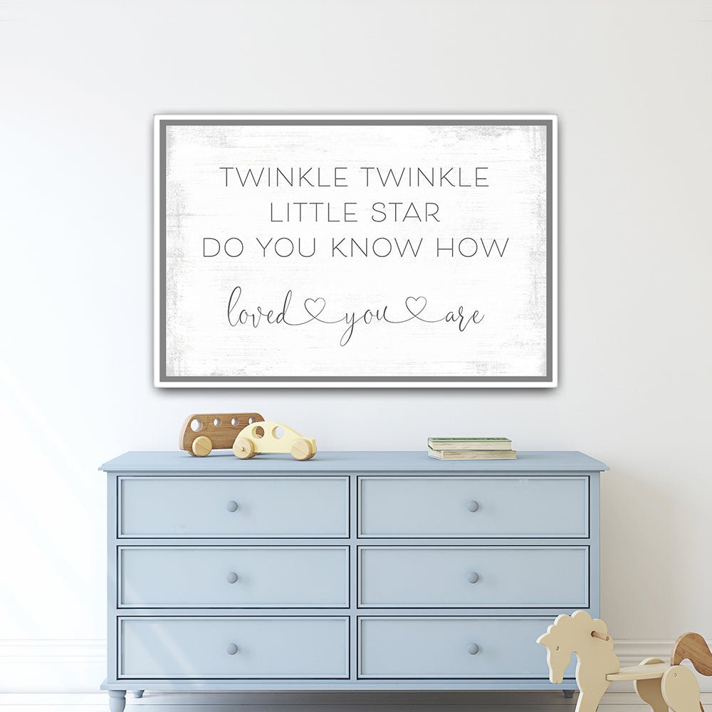 Twinkle Twinkle Little Star Sign Above Dresser - Pretty Perfect Studio