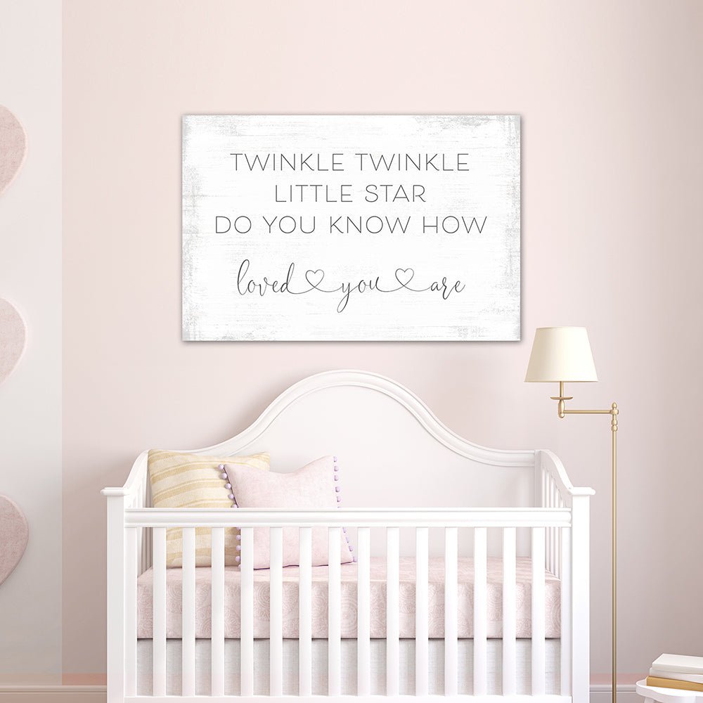Twinkle Twinkle Little Star Sign Above Crib - Pretty Perfect Studio