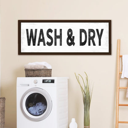 Wash and Dry Laundry Sign Wall Art Above Dryer - Pretty Perfect Studio
