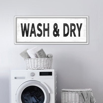 Wash and Dry Laundry Sign Wall Art - Pretty Perfect Studio