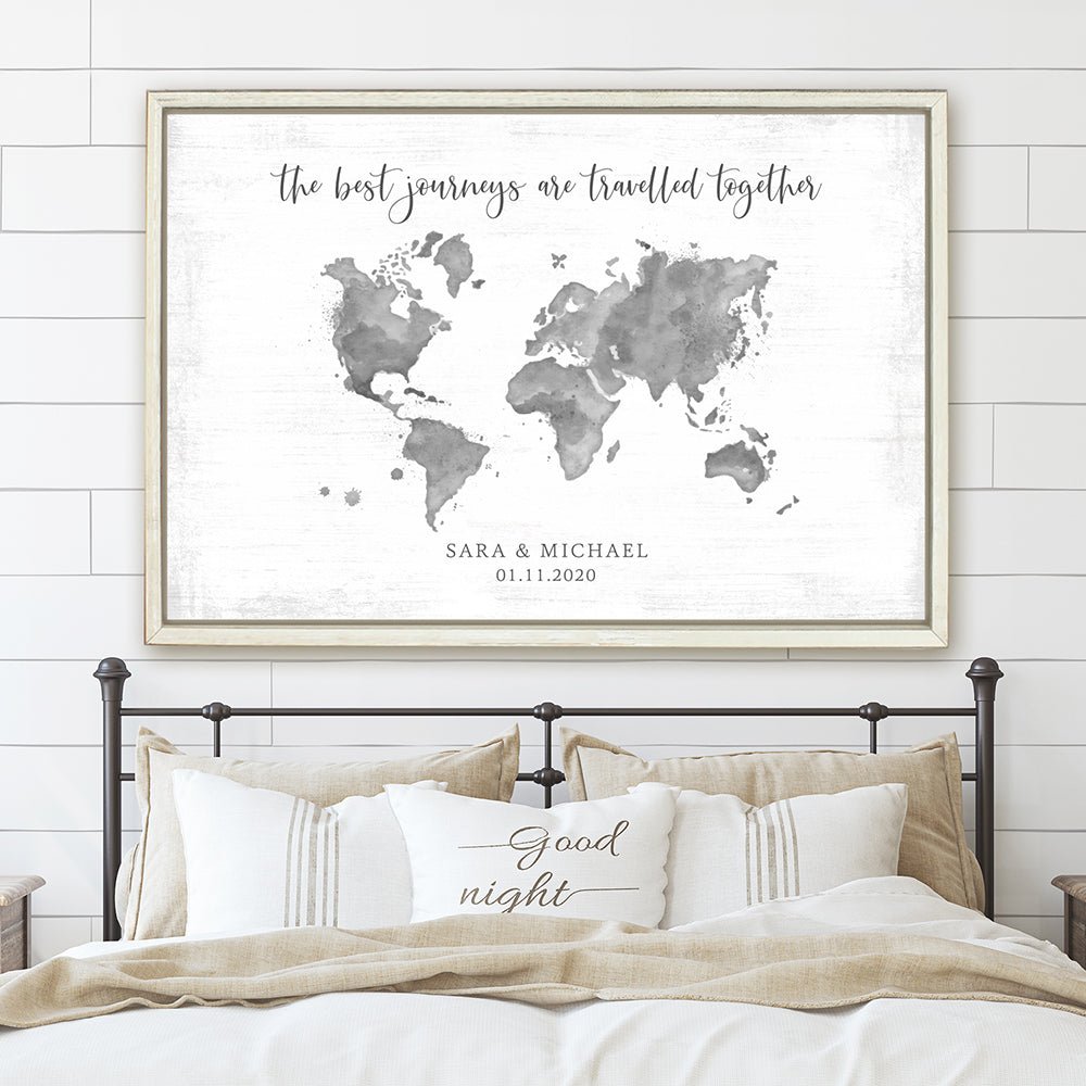 Wedding Guest Signing Map Above Bed - Pretty Perfect Studio