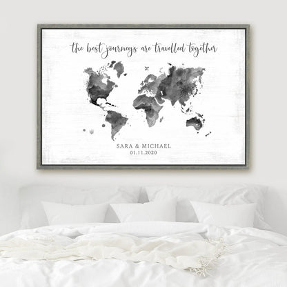 Wedding Guest Signing Map in Bedroom Above Bed - Pretty Perfect Studio