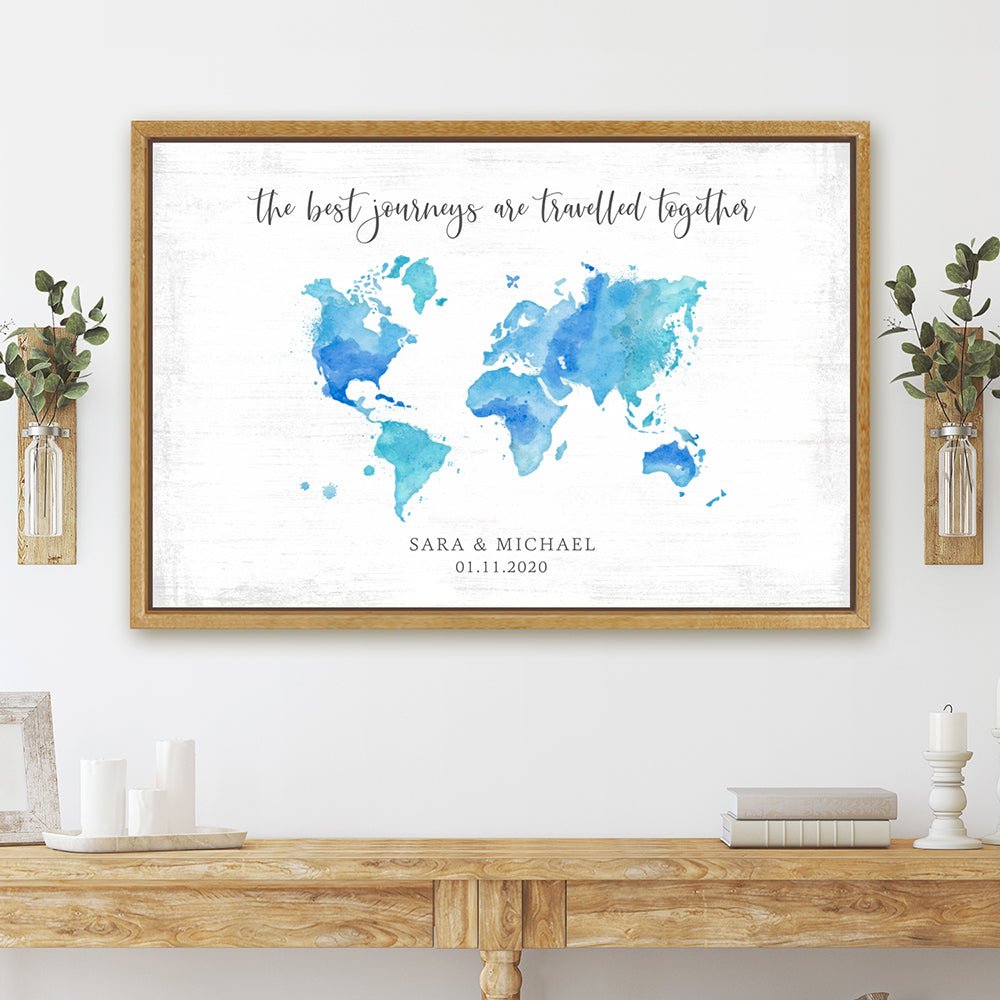 Wedding Guest Signing Map Above Entryway Table - Pretty Perfect Studio