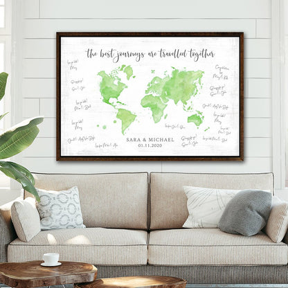 Wedding Guest Signing Map Above Couch - Pretty Perfect Studio