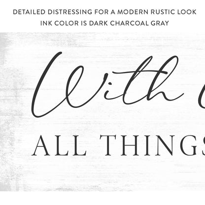 With God All Things Are Possible Sign freeshipping - Pretty Perfect Studio