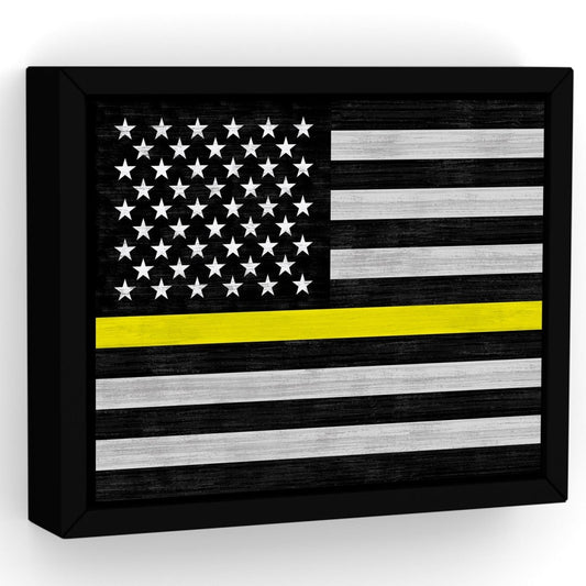 Yellow Line Flag Canvas Sign - Pretty Perfect Studio