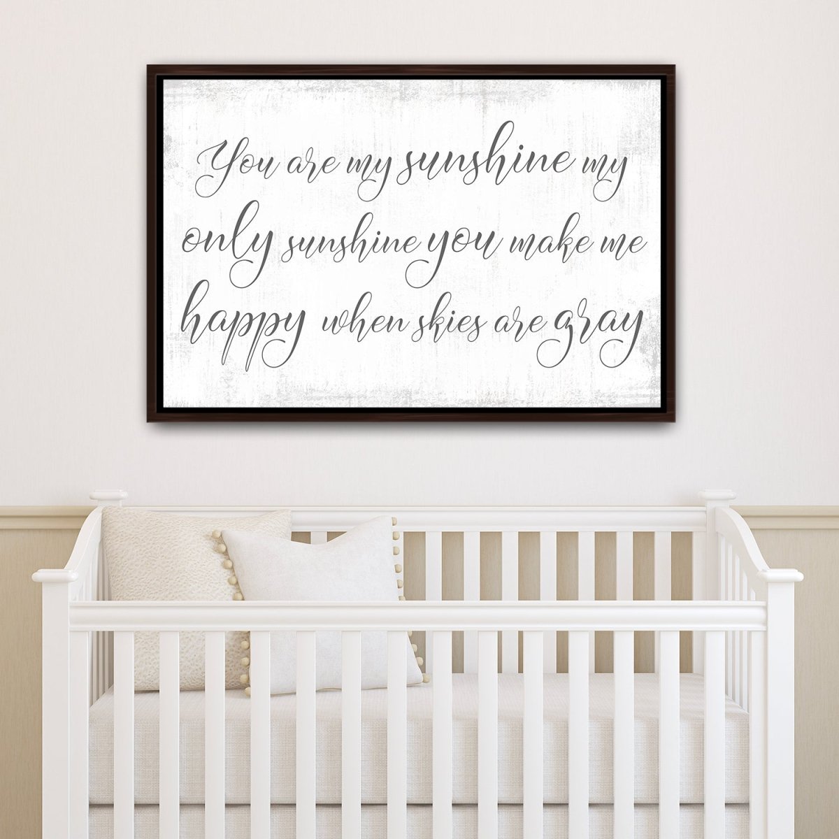 You Are My Sunshine Sign, My Only Sunshine Canvas Sign for Nursery - Pretty Perfect Studio