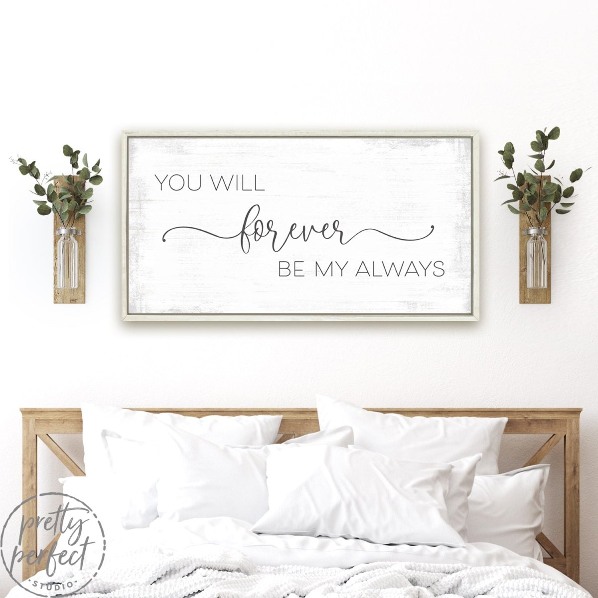 Farmhouse online CANVAS Wall Art - Always & Forever Inspirational Wall Decor - Ready to hang - Over the bed wall decor - Bedroom Decor - Home Decor