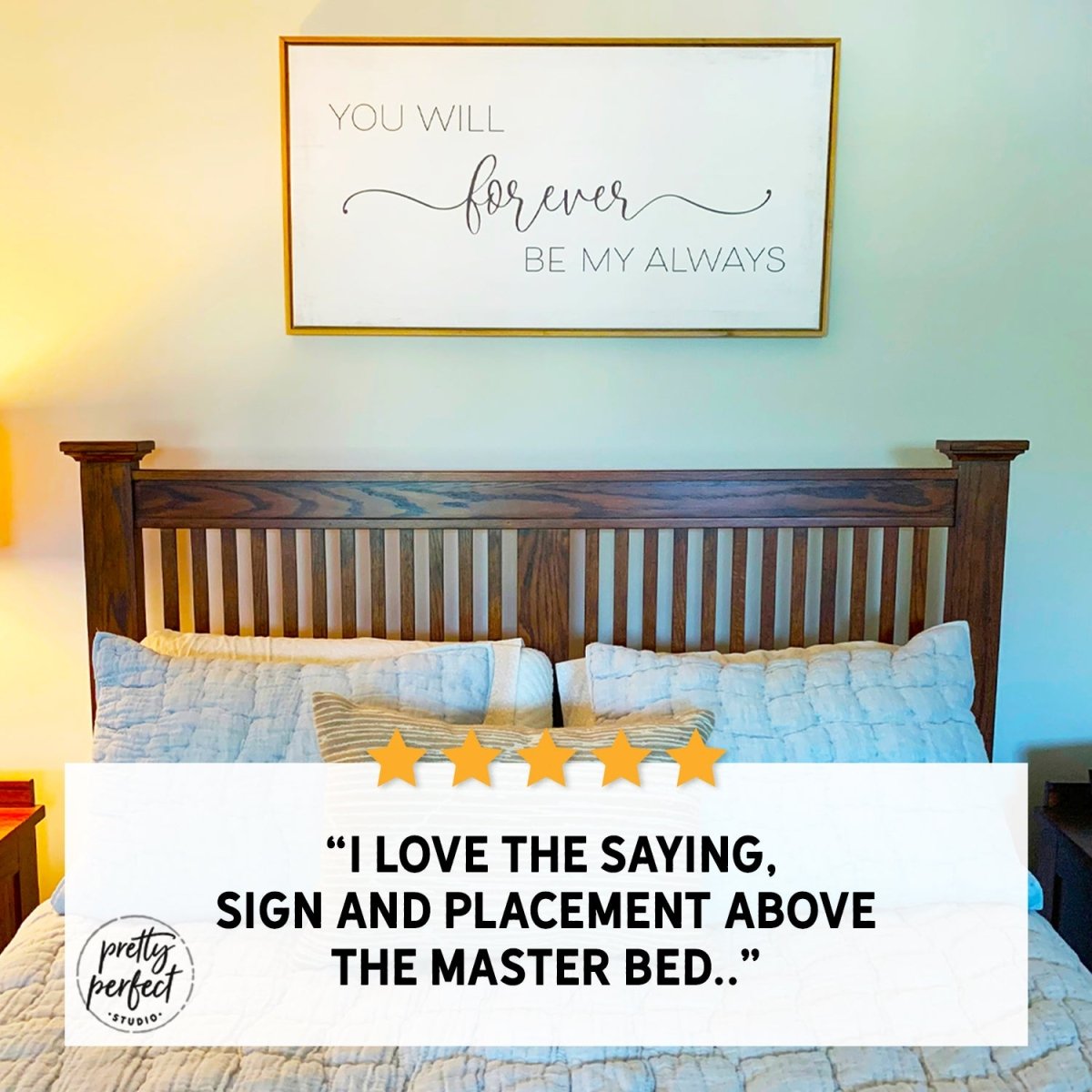 Customer product review for you will forever be my always wall art by Pretty Perfect Studio